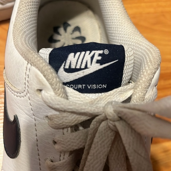 White with Black Men's Nike Court Vision Sneakers, size 7.5. - Picture 5 of 6